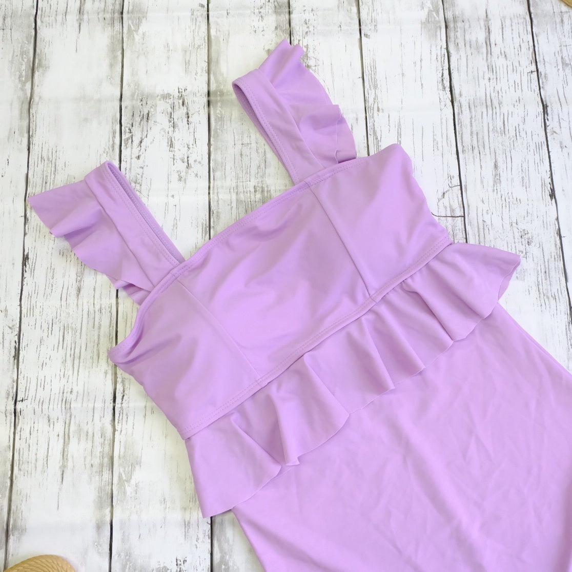 フリルショルダーワンピース水着 purple | rachagirl